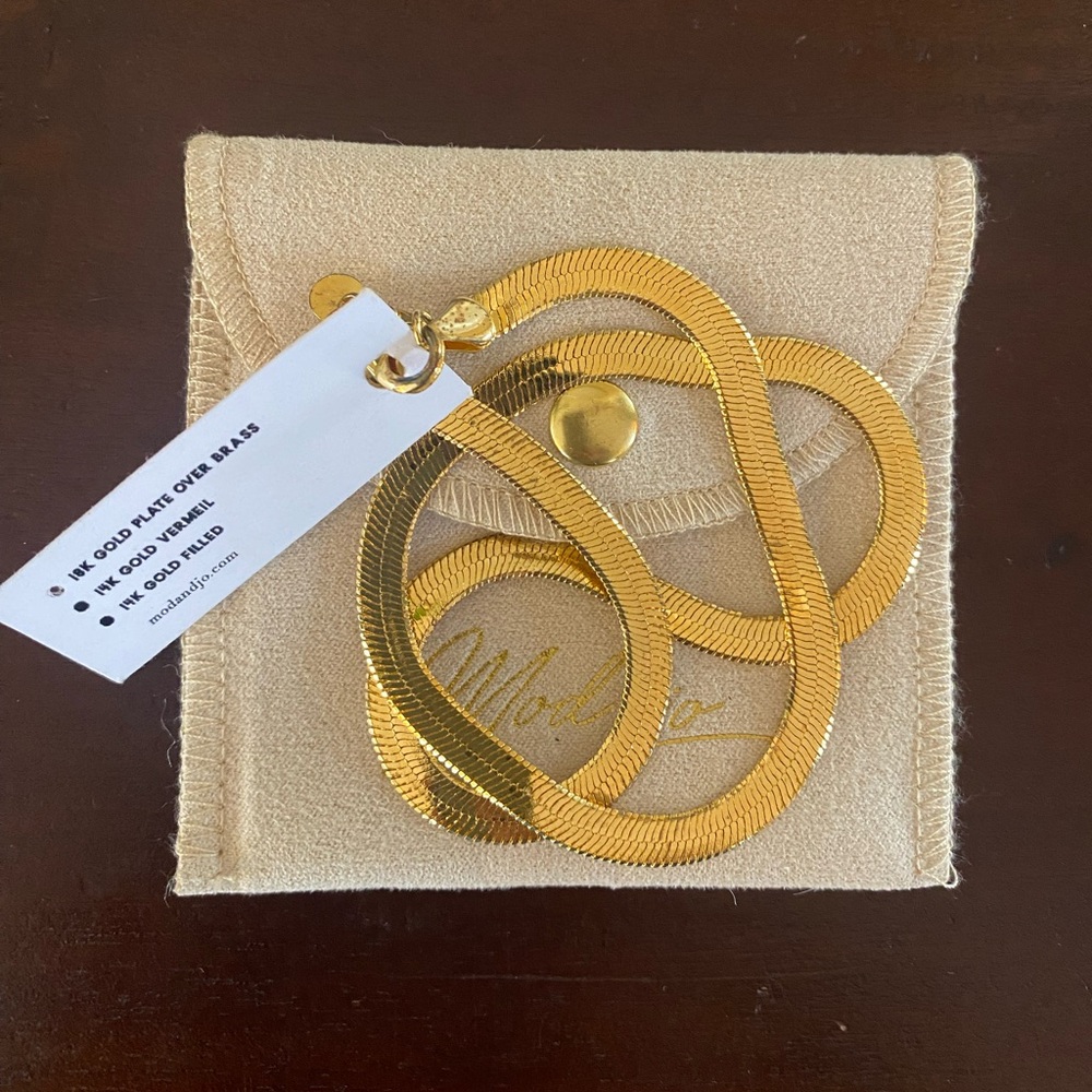 Mod & Jo Florence Herringbone Necklace gold plate